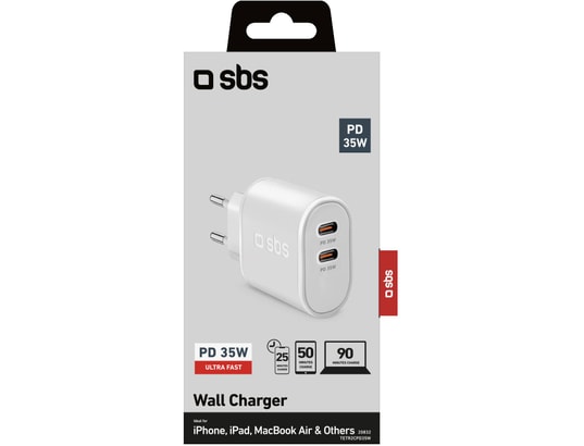 SBS - Chargeur secteur Power Delivery 35 W 2x USB-C