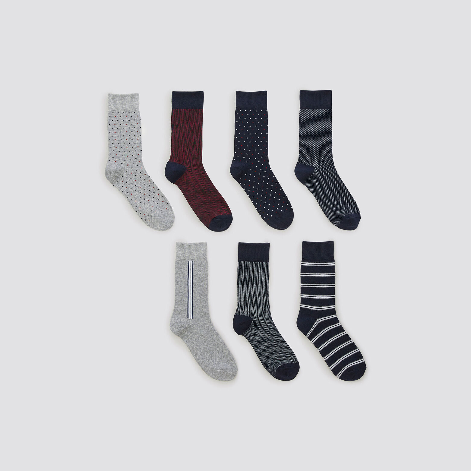 Coffret cadeau de 7 paires de chaussettes fantaisi Bleu moyen