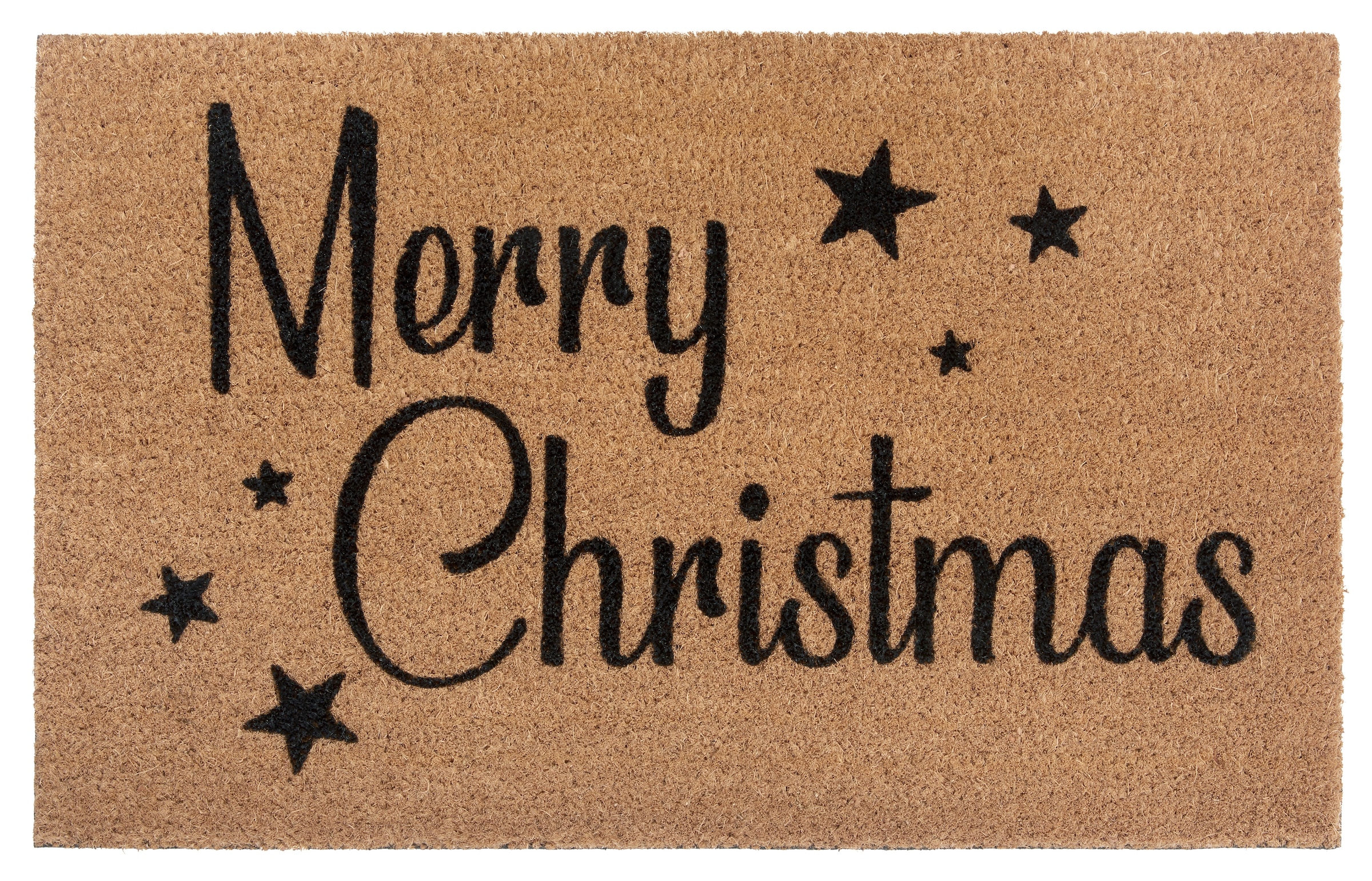 HANSE Home Fussmatte »Kokos Christmas Stars, Türmatte« rechteckig 15 mm Höhe Weihnachten, Schmutzfangmatte, Outdoor, Rutschfest, Innen, Kokosmatte