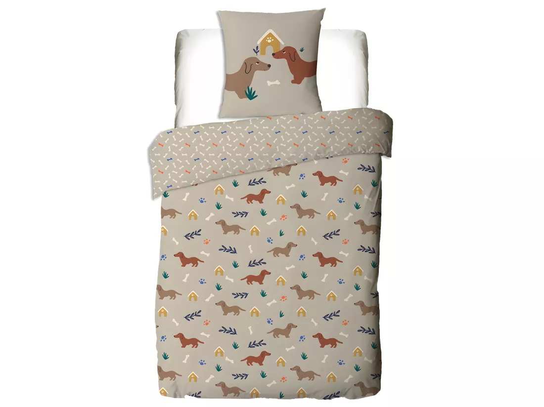 Parure de lit enfant chien réversible