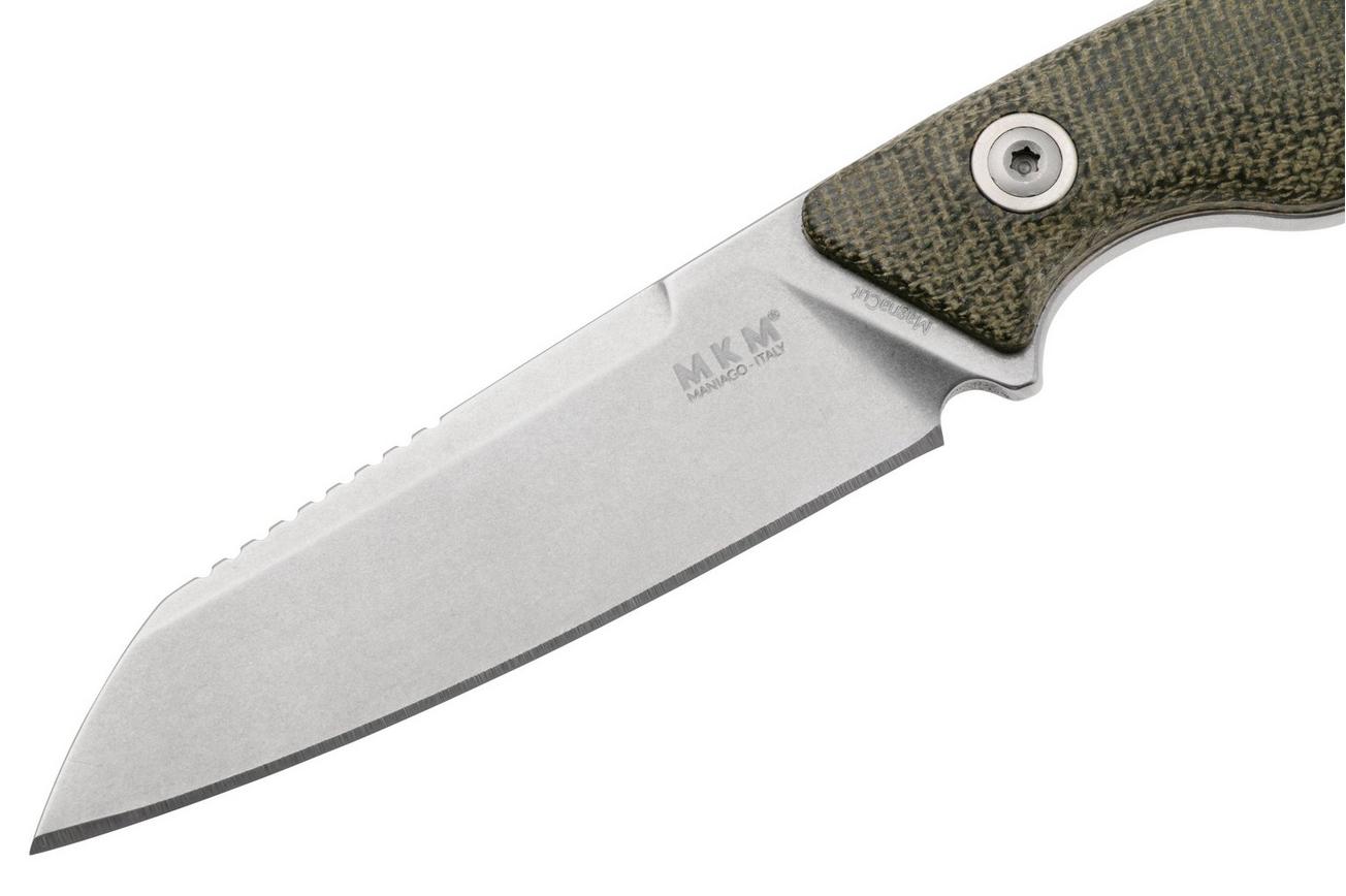 MKM Pocket Tango 2 Lambsfoot PT2-GC Green Canvas Micarta vaststaand mes, David C. Andersen design