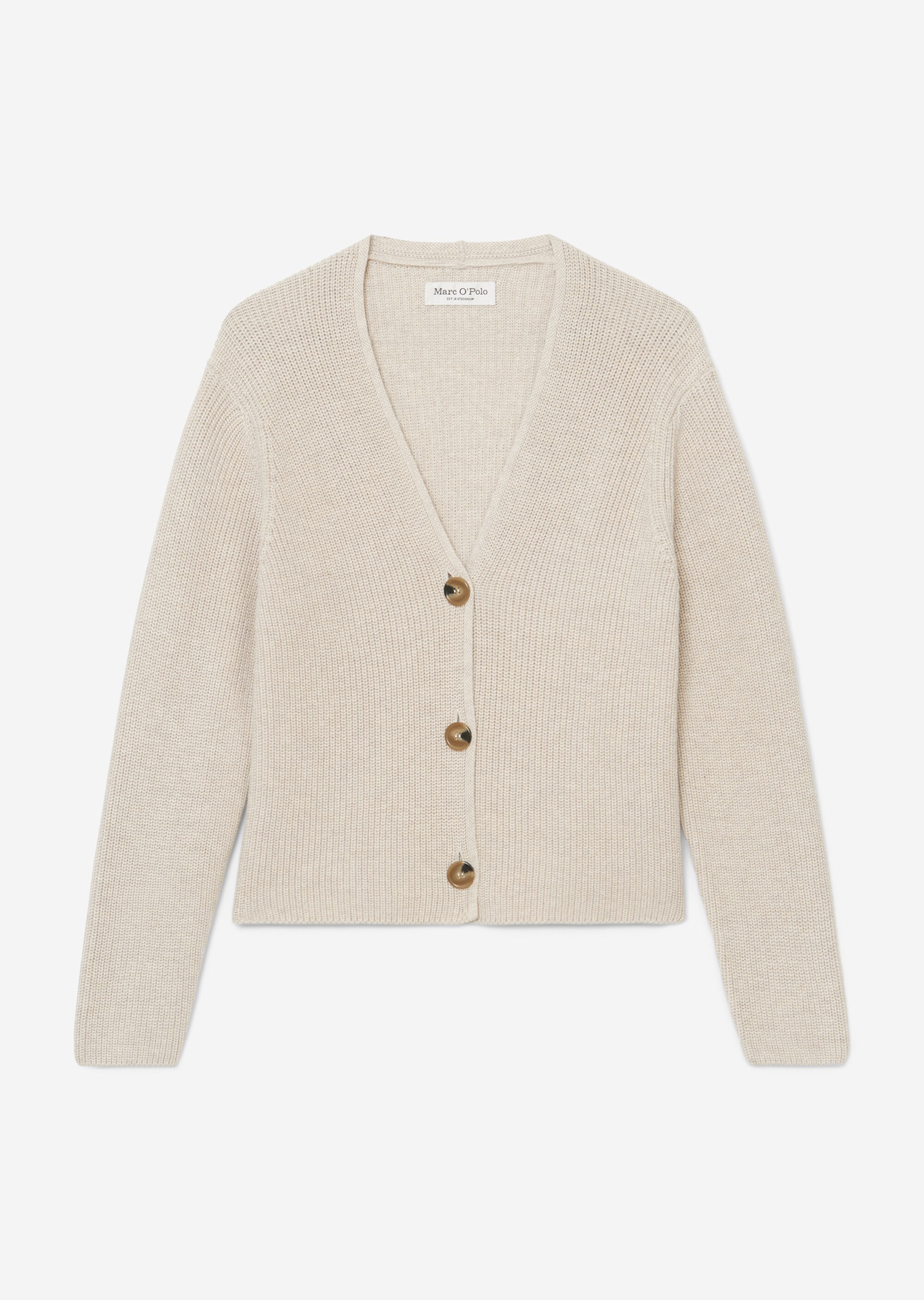 V-Neck-Cardigan relaxed cropped aus Heavy-Weight-Organic-Cotton