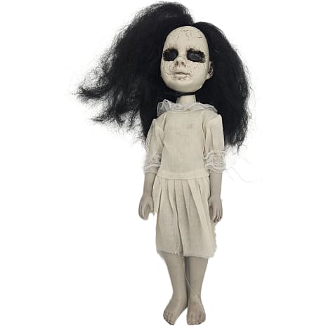 Halloween dukke H: 31 cm - hvid og sort