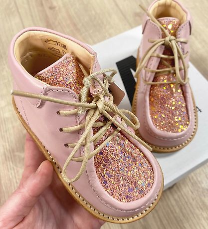 Angulus Lauflernschuh - Pale Rose/Rose Glitter