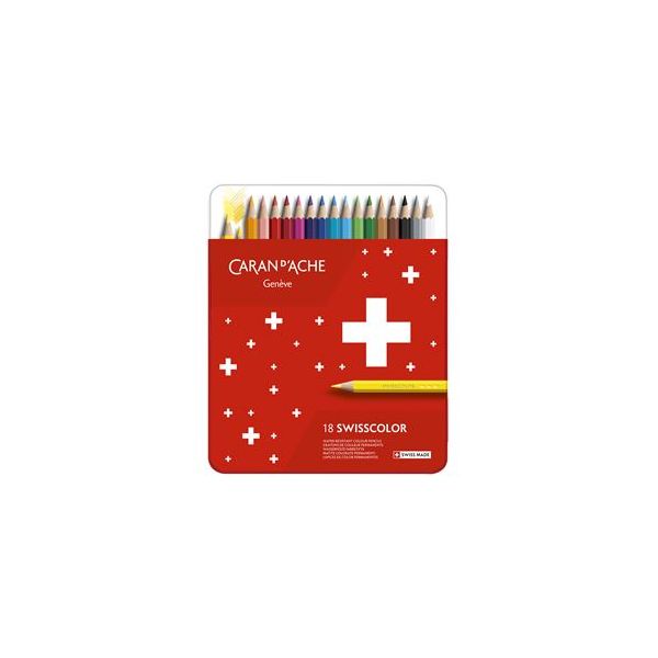 Carand'ache Lápis de Cor Swisscolor Permanente Cx. Metálica 18 Un.