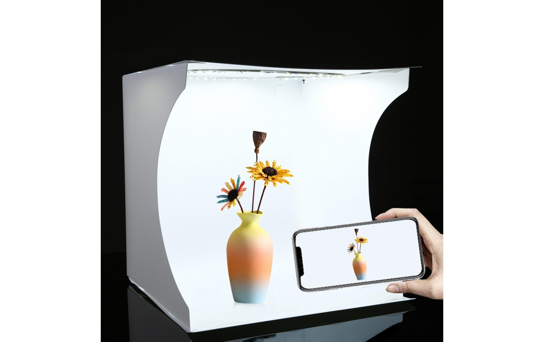 Aufnahmebox Studio Shooting Tent Box Kit 30 cmAufnahmebox mit sechs Hintergründen