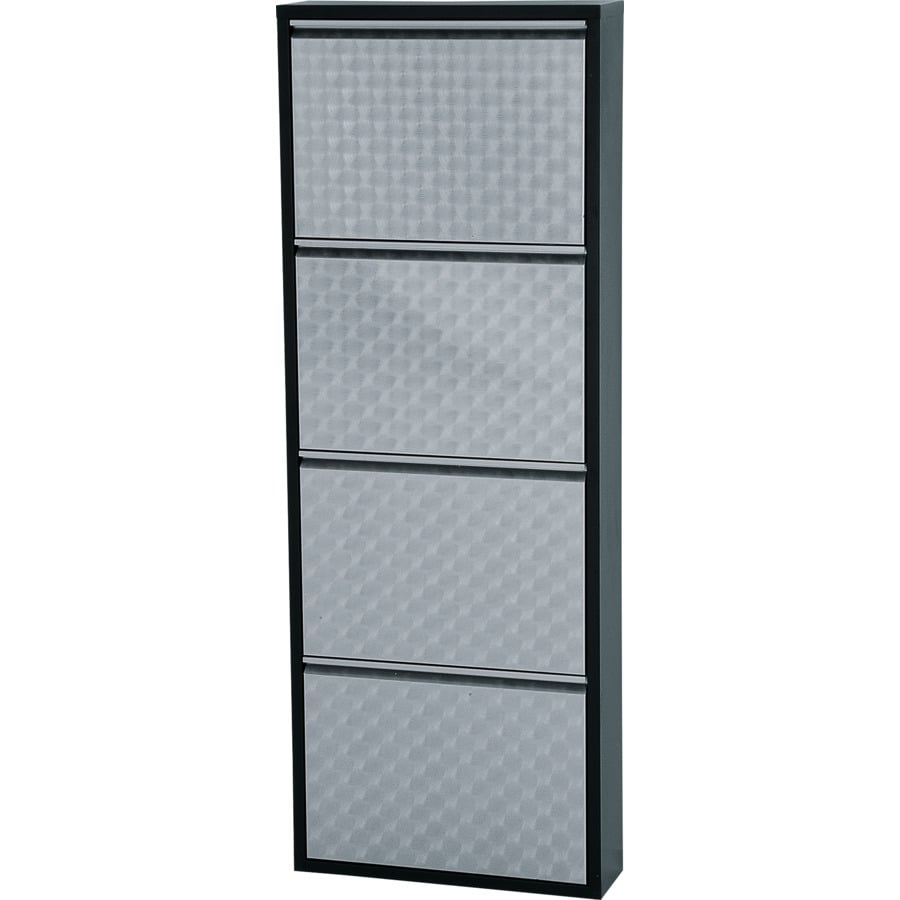Schuhschrank Berry Metall weiss 51 x 169 x 15 cm