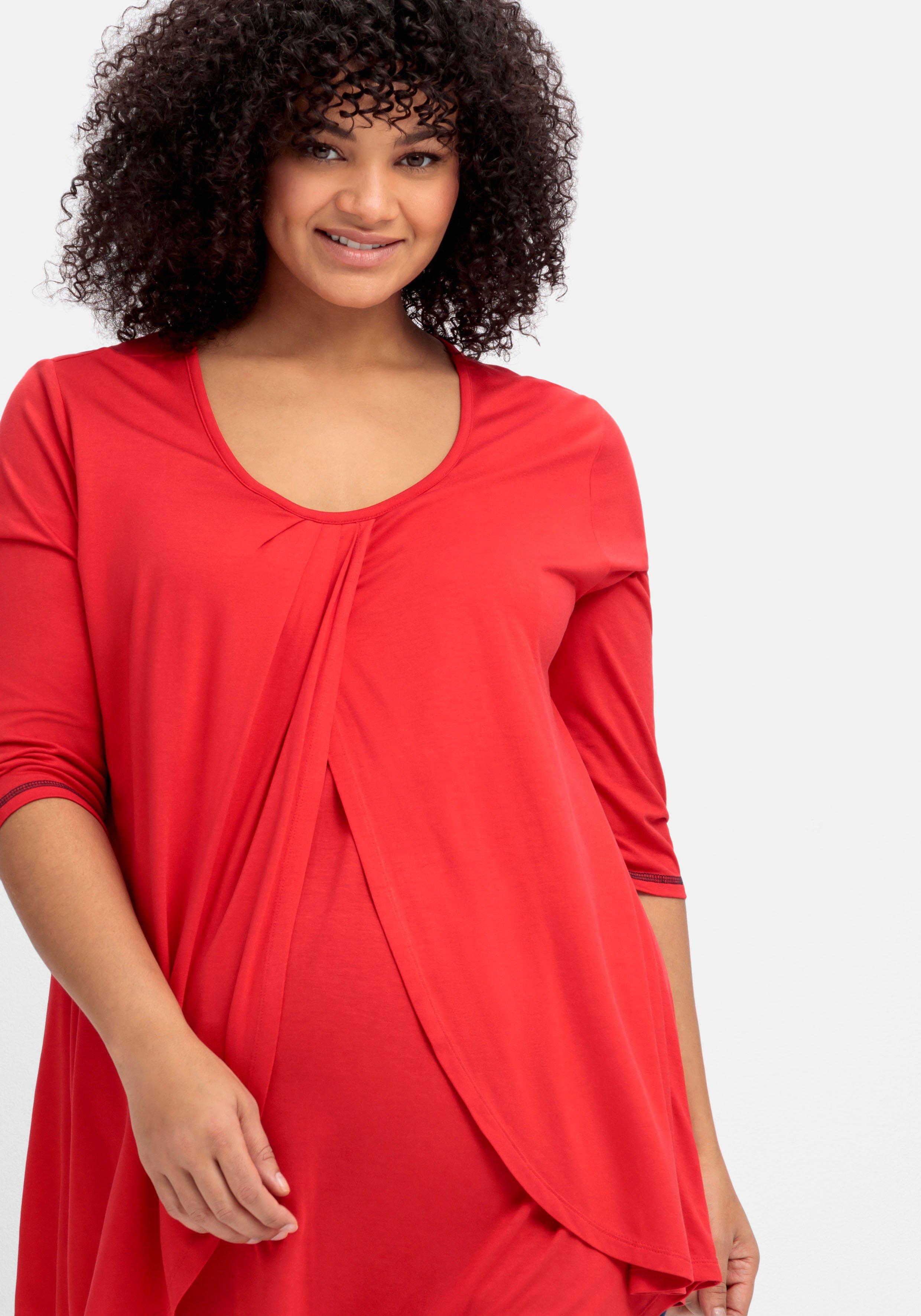 Stillshirt in Layer-Optik, mit Raffung am Ausschnitt