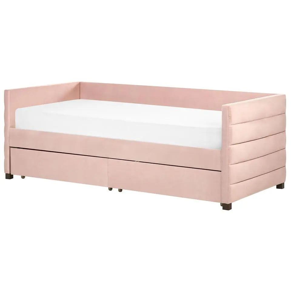 MARRAY - Slaapbank - Roze - 90 x 200 cm - Fluweel
