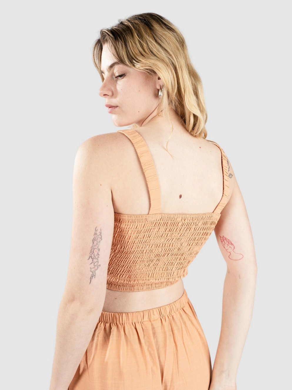 Rhythm Sammy Smocked Tank Top peach