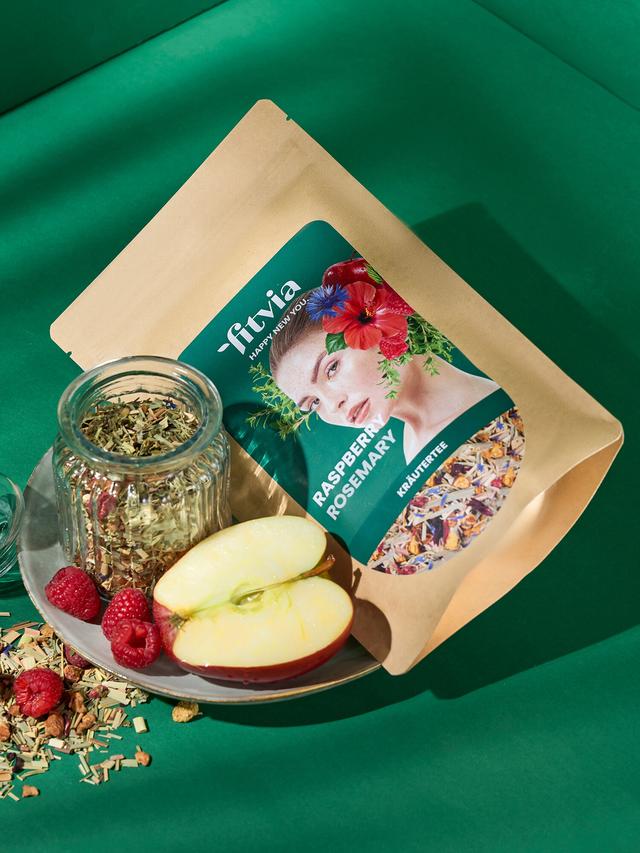 Kräutertee Rosmarin-Himbeer, lose, 100 g