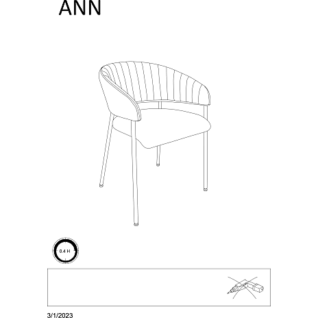 Ann spisebordsstol - mørkegrå