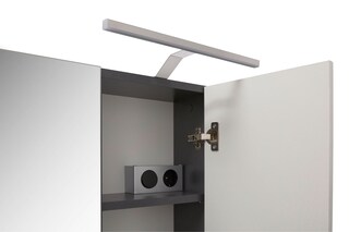 Spiegelschrank Linus inkl. Beleuchtung Schwarz Hochglanz 60x56x34 cm