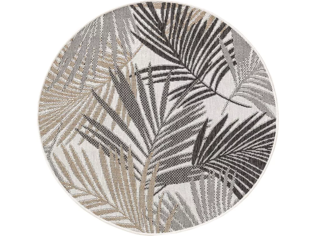 Tapis d'extérieur & intérieur rond Cleo Noir ø 150 cm rond