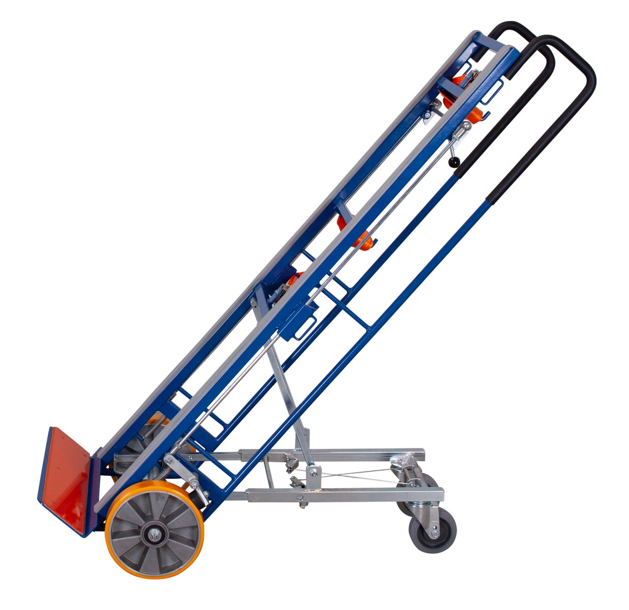 VARIOfit heavy-duty trolley met steunwielen en remhendel voor omvangrijke goederen, draagvermogen 550 kg