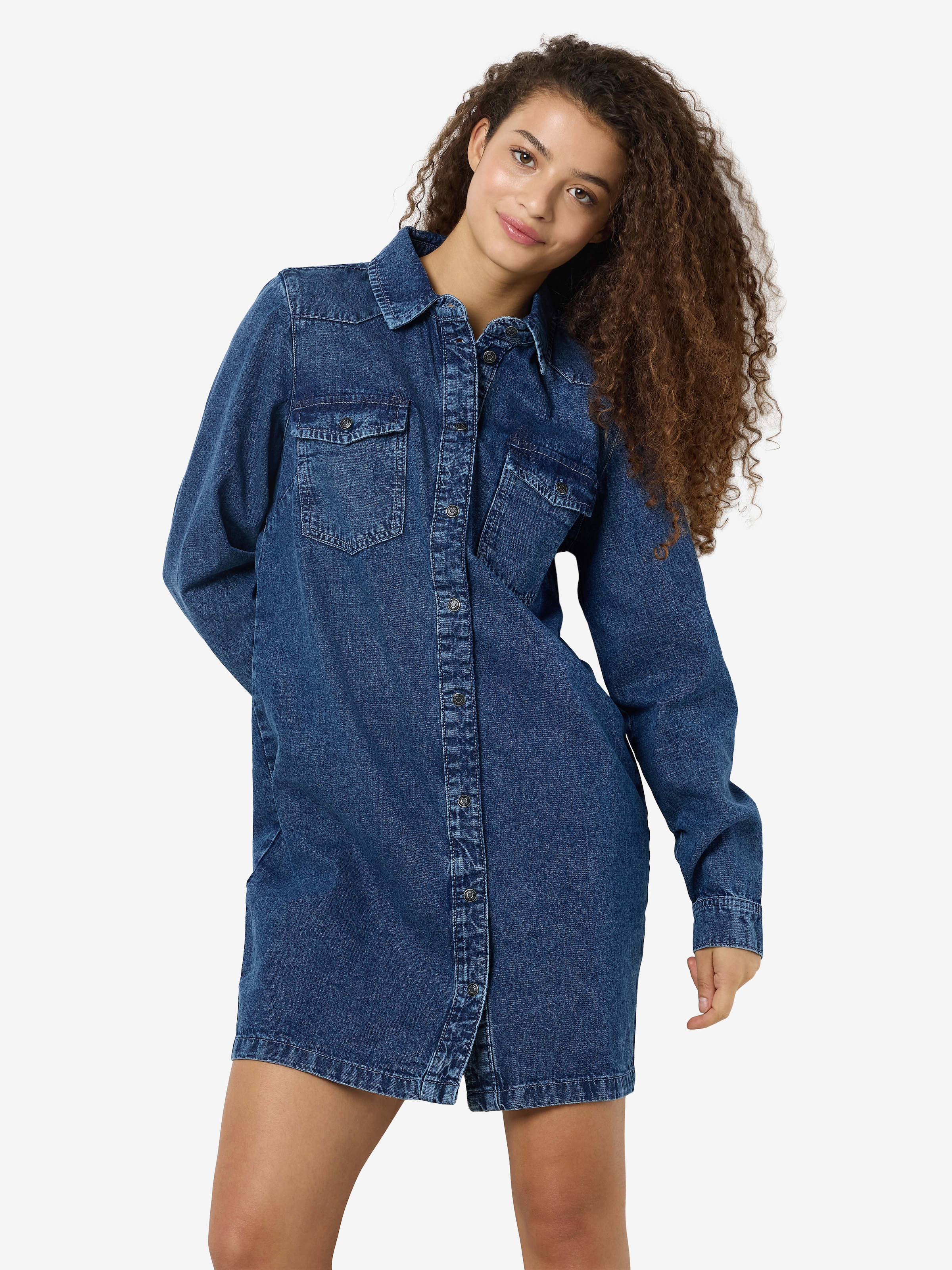 Noisy may Jeanskleid »NMNEW SIGNE L/S DENIM DRESS VI002MB LX« Brusttaschen