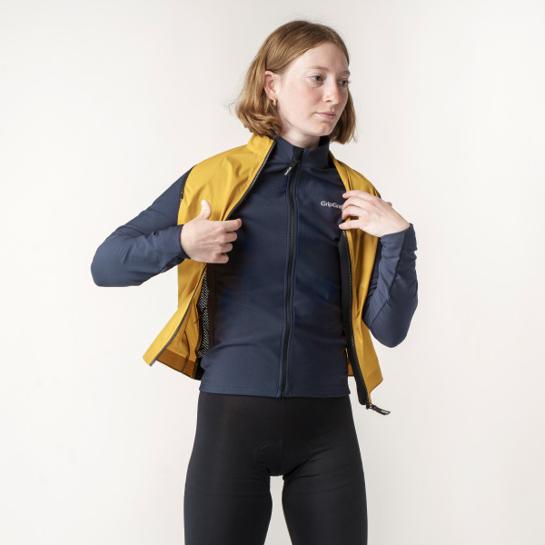 GripGrab PACR vindtæt cykelvest Mustard Yellow dame