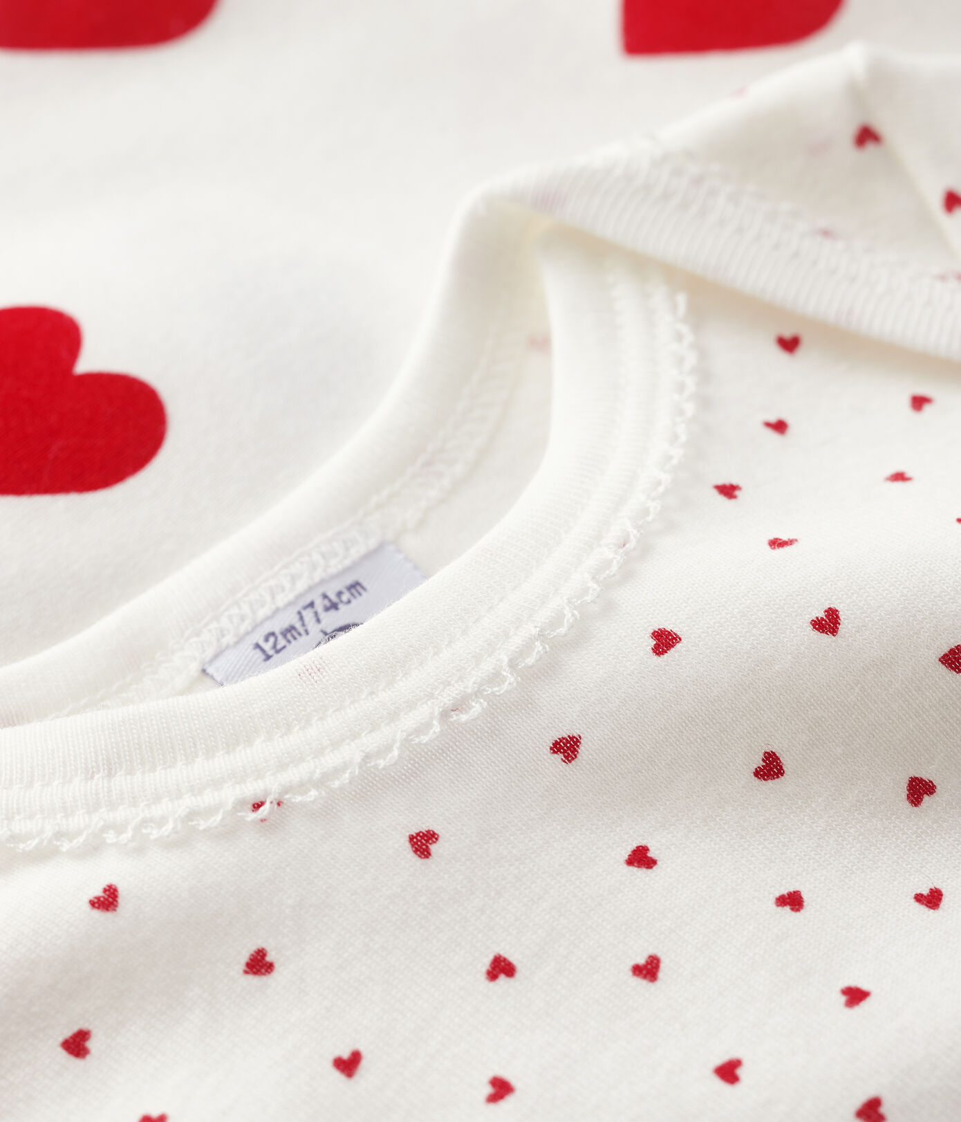 Lot de 3 bodies cœur manches courtes bébé en coton