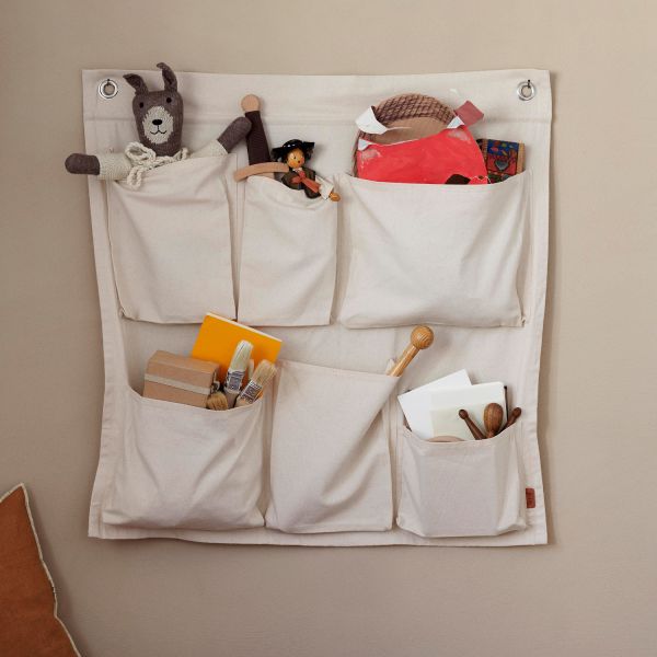 Ferm Living Canvas Wall Pocket Off-White