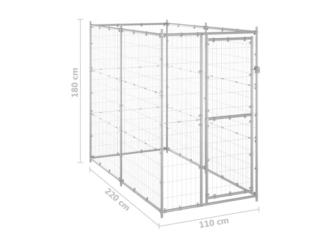 Chenil extérieur cage enclos 110 x 220 x 180 cm 02_0000469