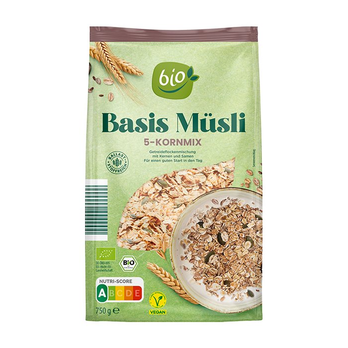 BIO Bio-Basis Müsli 750 g, 5-Kornmix
