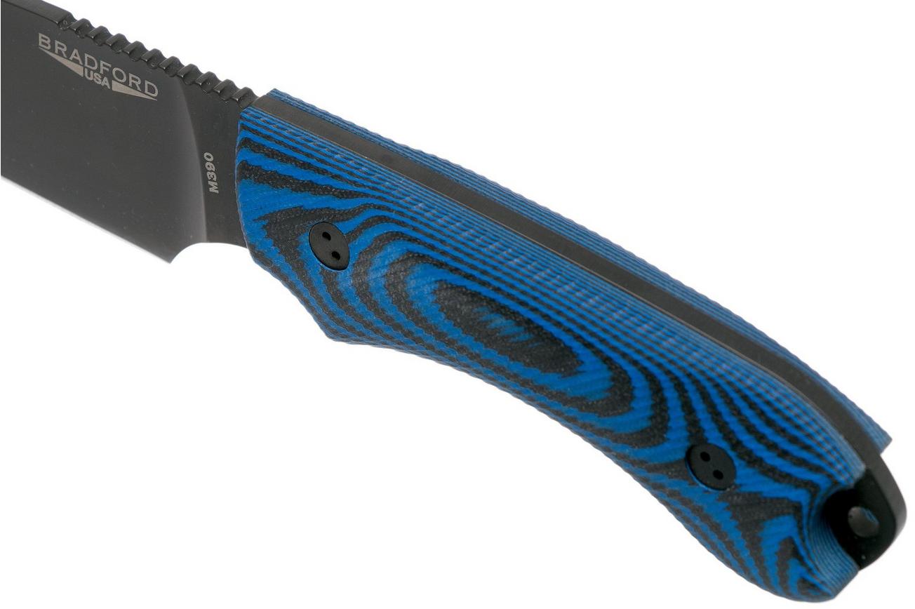 Bradford Guardian 4, 3D Black-Blue G10 Guardian 4 M390, Full Flat Black DLC 4FH-113B-M390