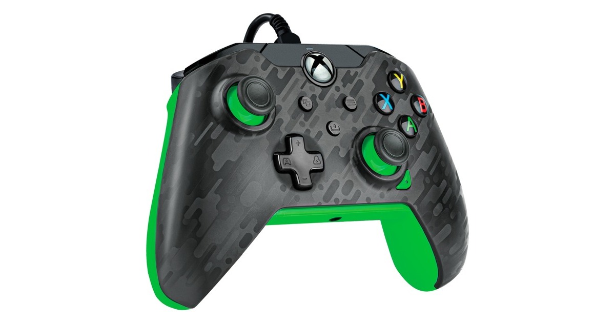 PDPWired Controller - Neon Carbon  (Antraciet/groen, Xbox Series X|S, Xbox One, PC)