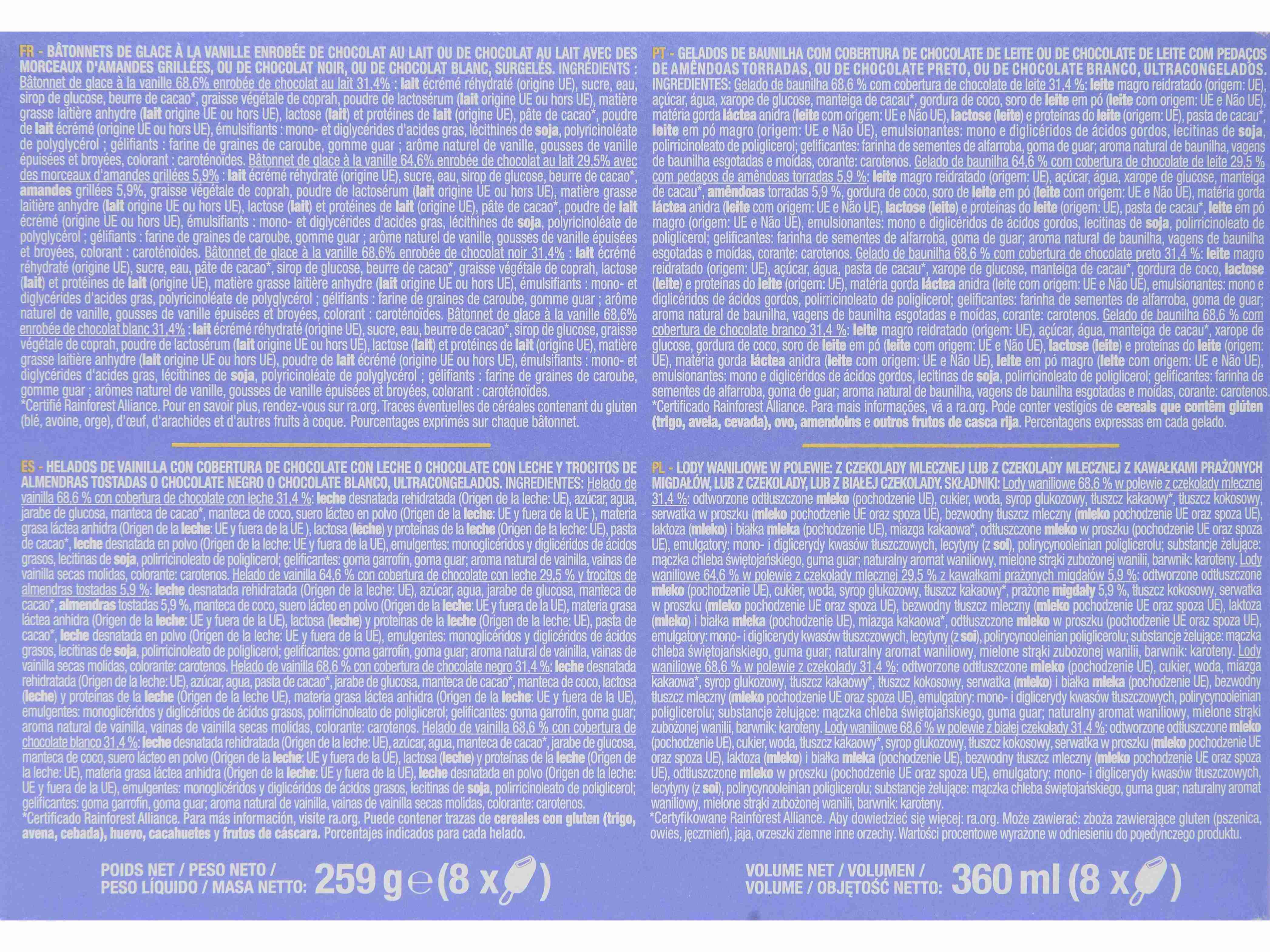 GELADO PALITO AUCHAN MINI SORTIDOS 8X45ML