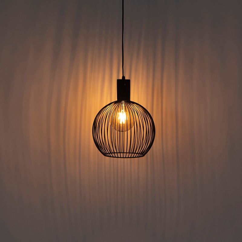Design ronde hanglamp zwart 30 cm - Dos