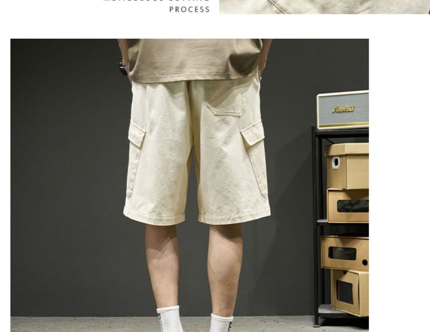 Urtishia - Effen cargoshorts met trekkoordtaille