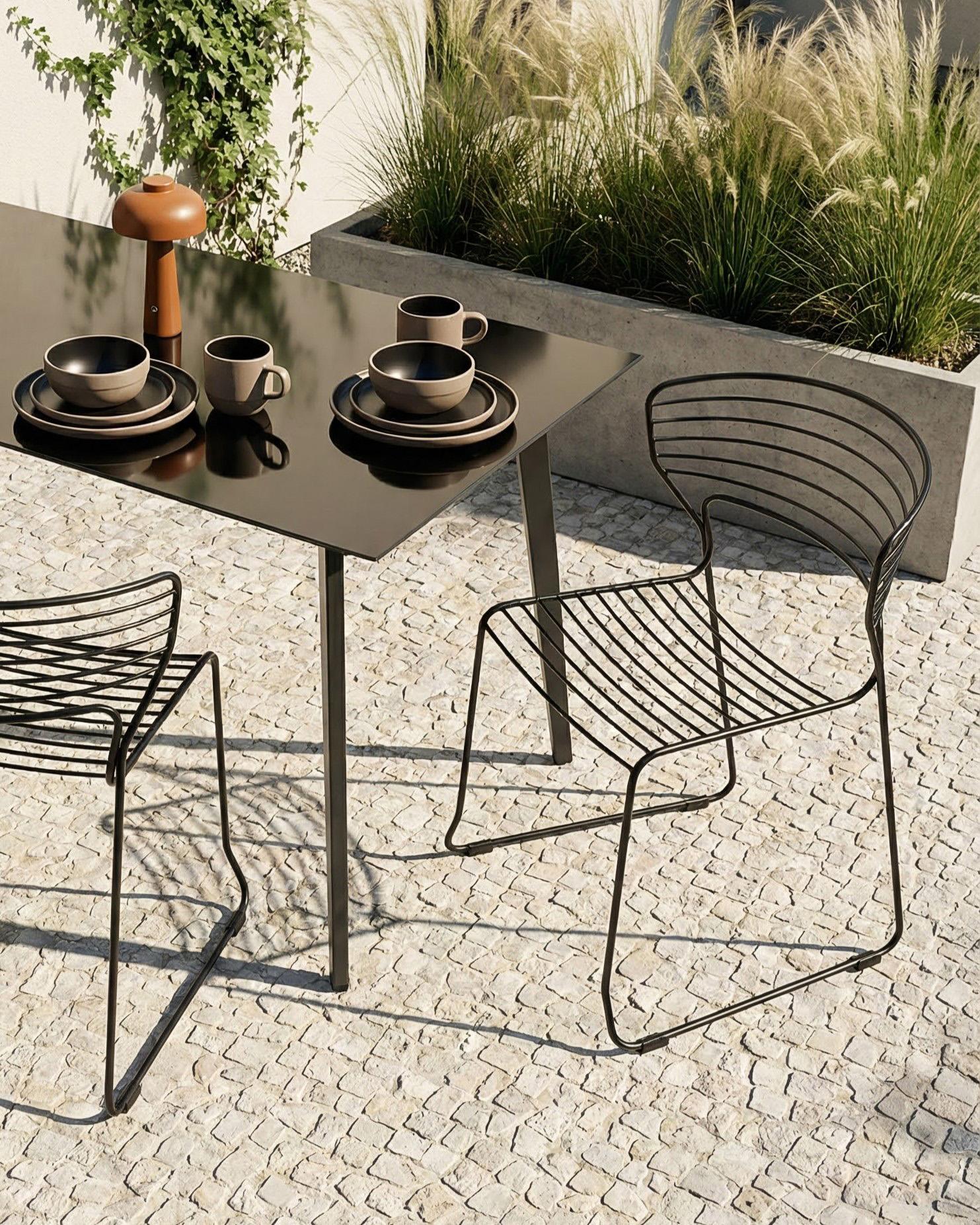 Set van 2 tuinstoelen PISTOIA Metaal Zwart