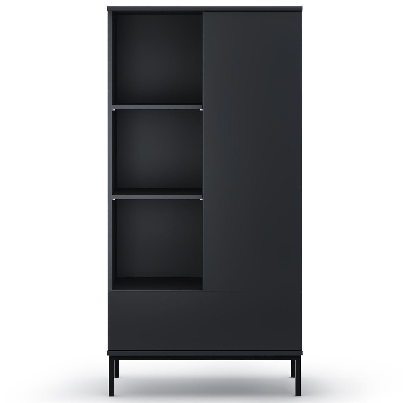 Cosmopolitan Design Bibliothèque Query noire - 70x41x140 cm