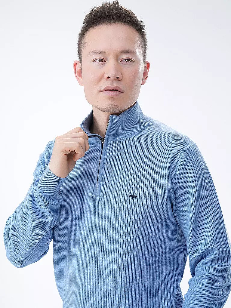 FYNCH HATTON Troyer Pullover hellblau
