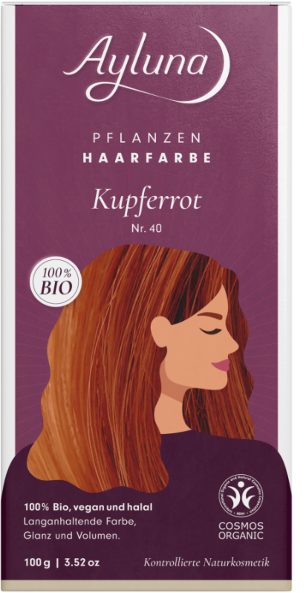 Ayluna  Pflanzenhaarfarbe Kupferrot, 100 g
