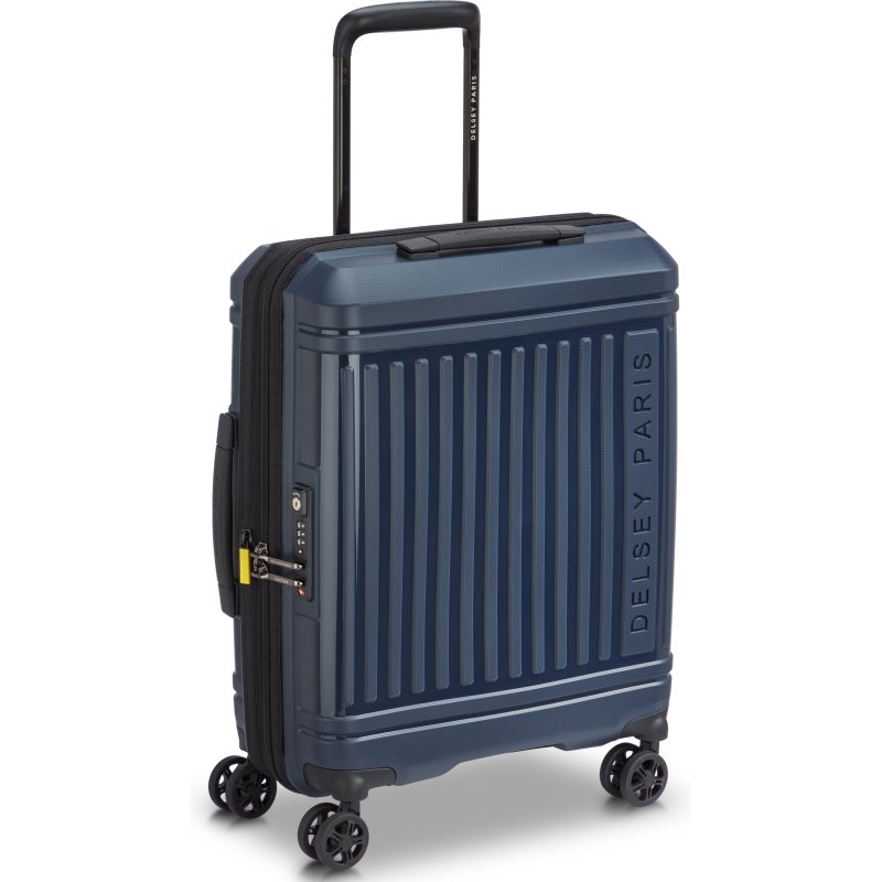 Delsey Valise cabine Slim Extensible Lutèce SE - 4 doubles roues 55 cm marine