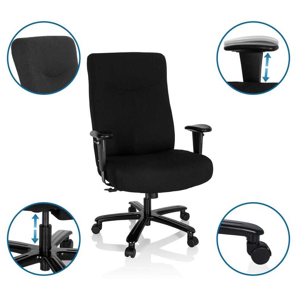 XXL Drehstuhl XXL EVEREST I Stoff mit Armlehnen (höhenverstellbar) hjh OFFICE