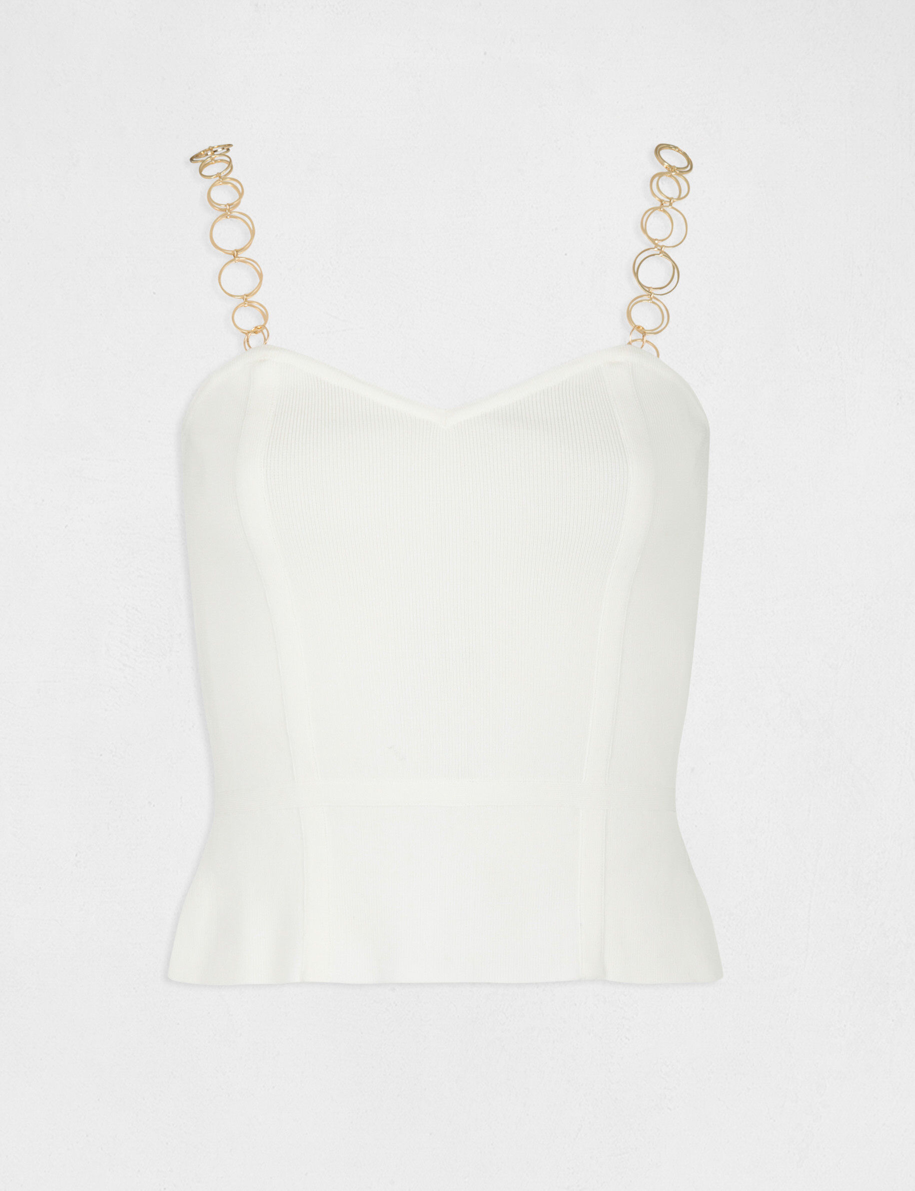 Bustier avec bretelles fantaisie ecru femme - ecru