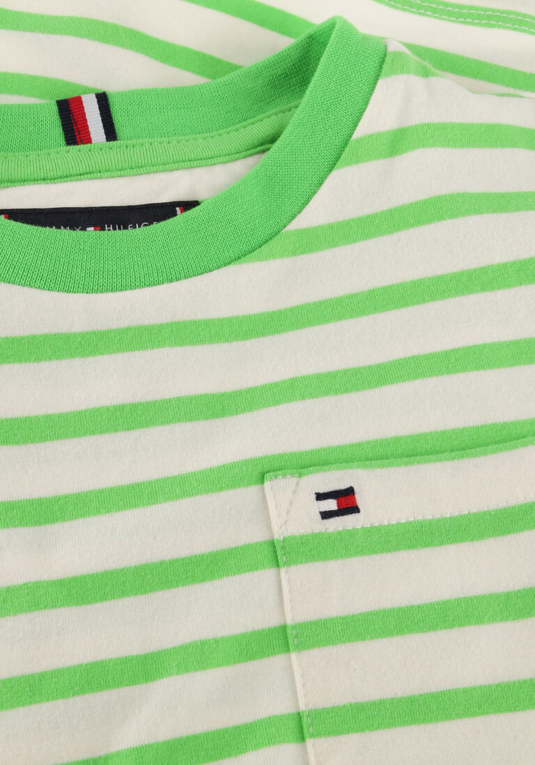 TOMMY HILFIGER groene tommy hilfiger t-shirt breton pocket stripe tee s/s