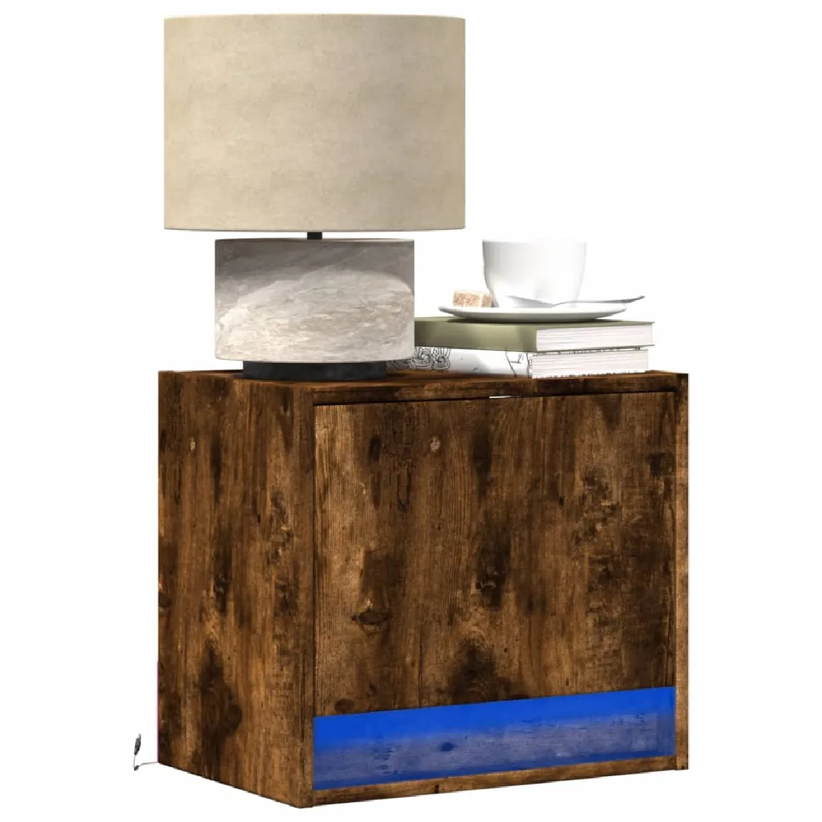 vidaXL Table de chevet murale LED