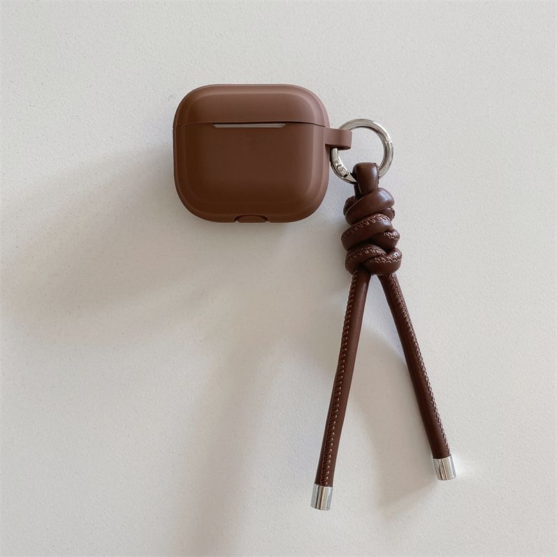 VanDi - Effen kunstleren band AirPods / Pro oortelefoonhoesje