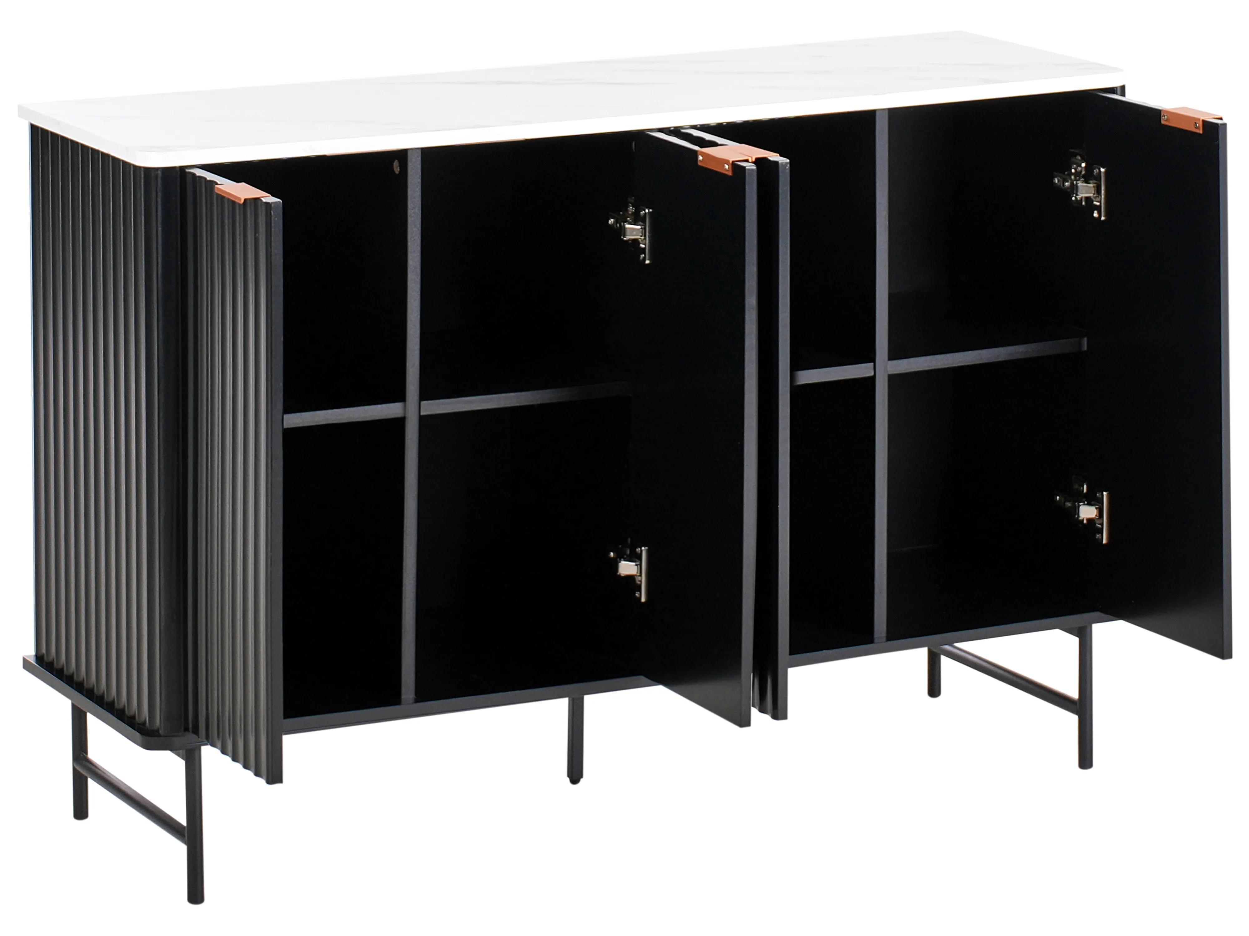 Kast GLASTONBURY Marmer/zwart