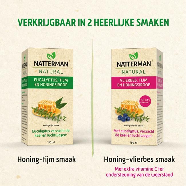 Natterman Natural Eucalyptus, Tijm en Honingsiroop 150 ML