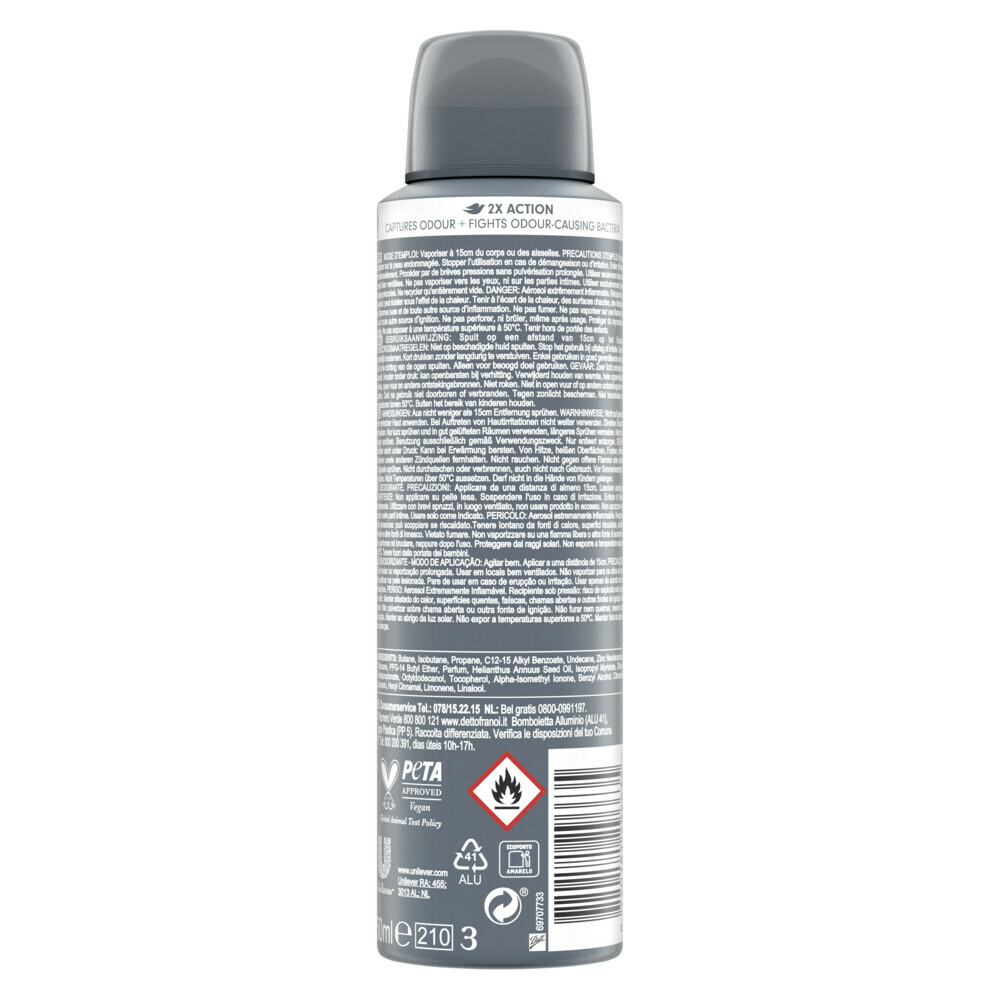 6x Dove Deodorant Men+ Care 0% Clean Comfort150 ml