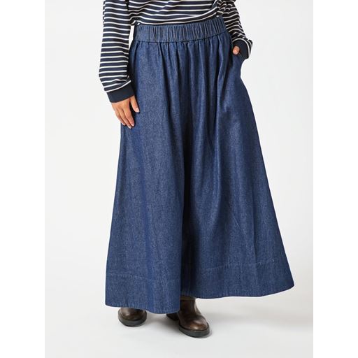 Neo Noir Yaya Denim Long Nederdel, Dark Blue, 40