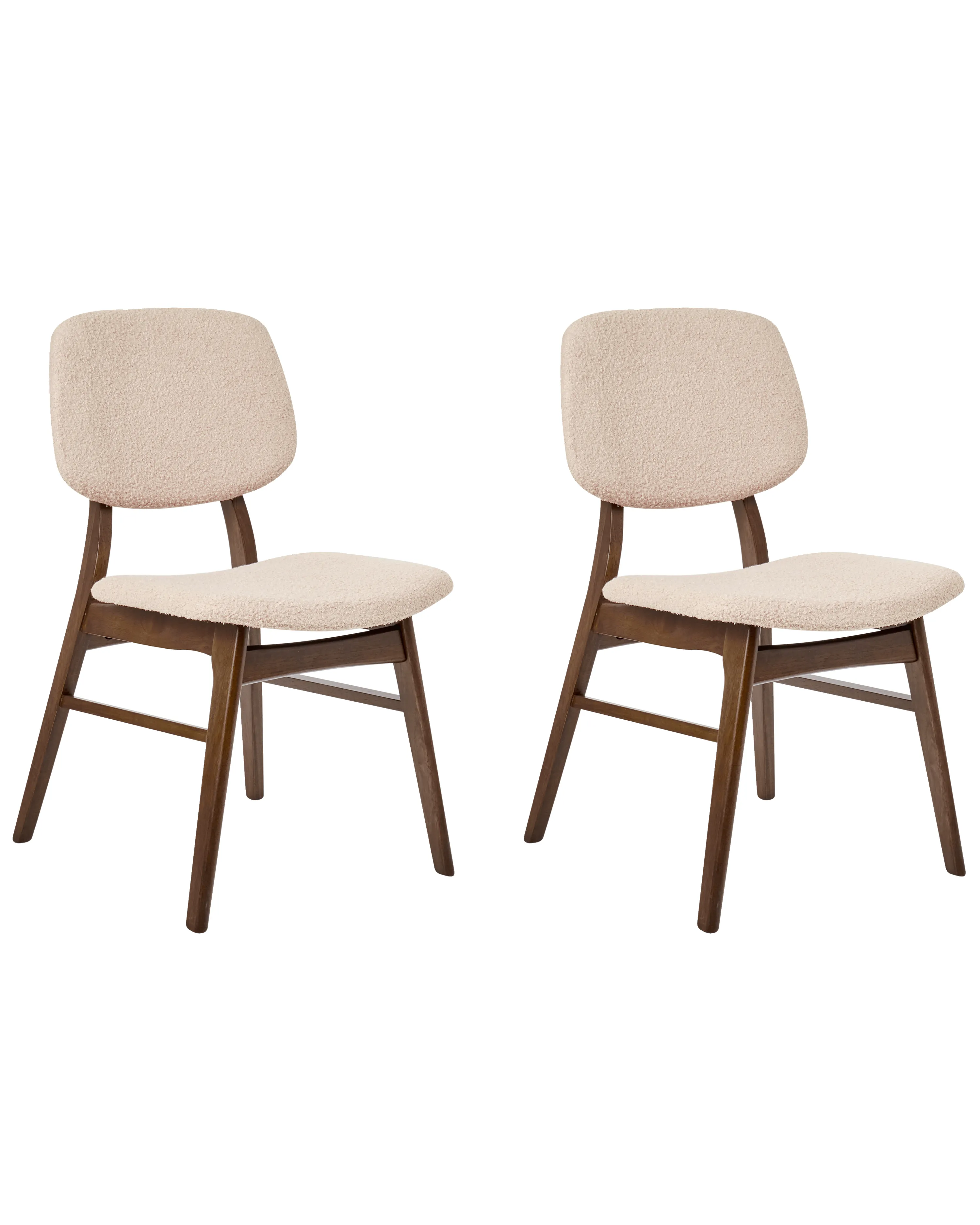 Set van 2 eetkamerstoelen ELAINE Donkerbruin/beige