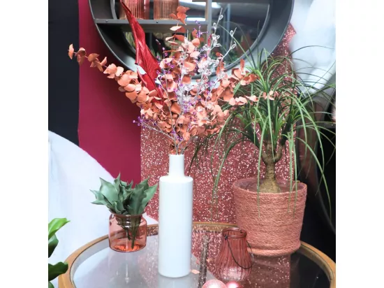 Branche de fleurs «Fleurs Cristal» en verre transparent 90 cm