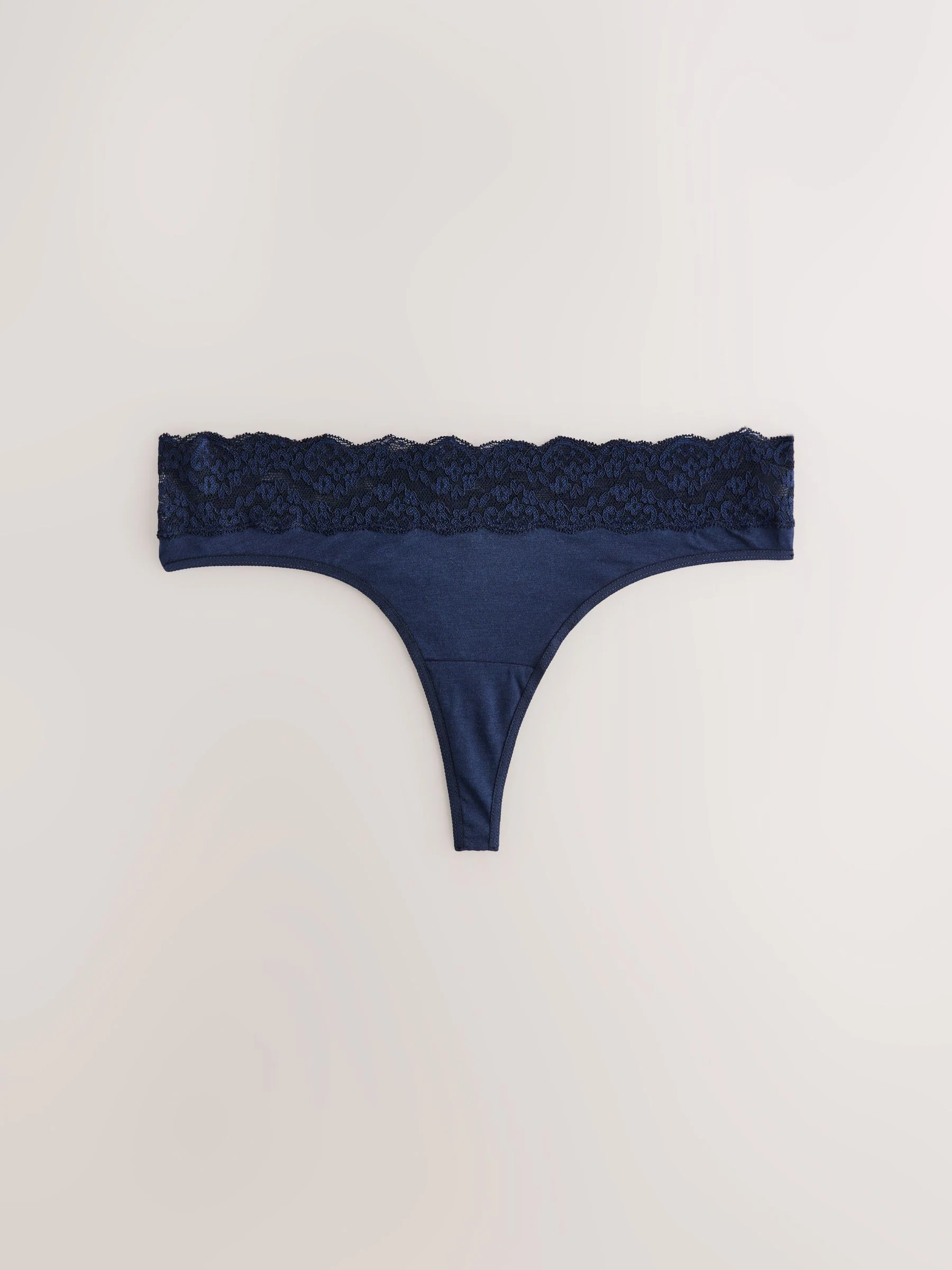 Blauw gebloemd - Katoenen kanten slipjes 4 stuks