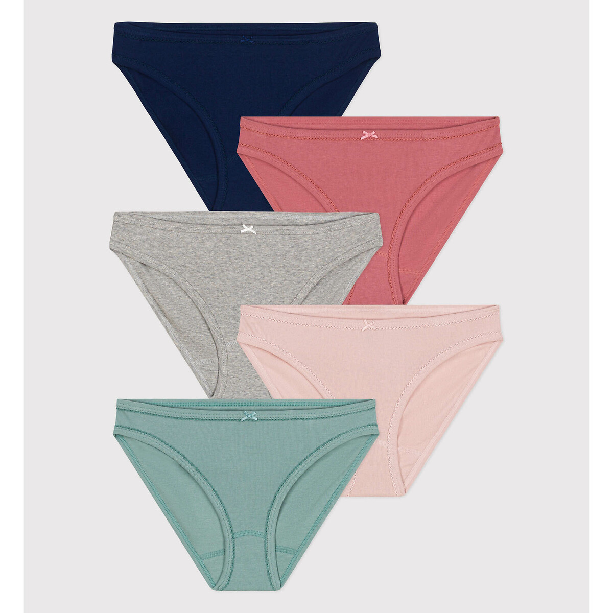 PETIT BATEAU<br>Conjunto de 5 cuecas de algodão