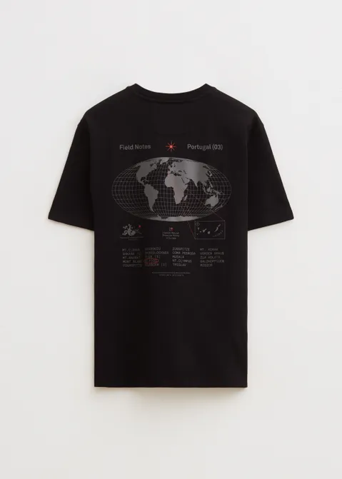 T-shirt met print world zwart (ZWART)