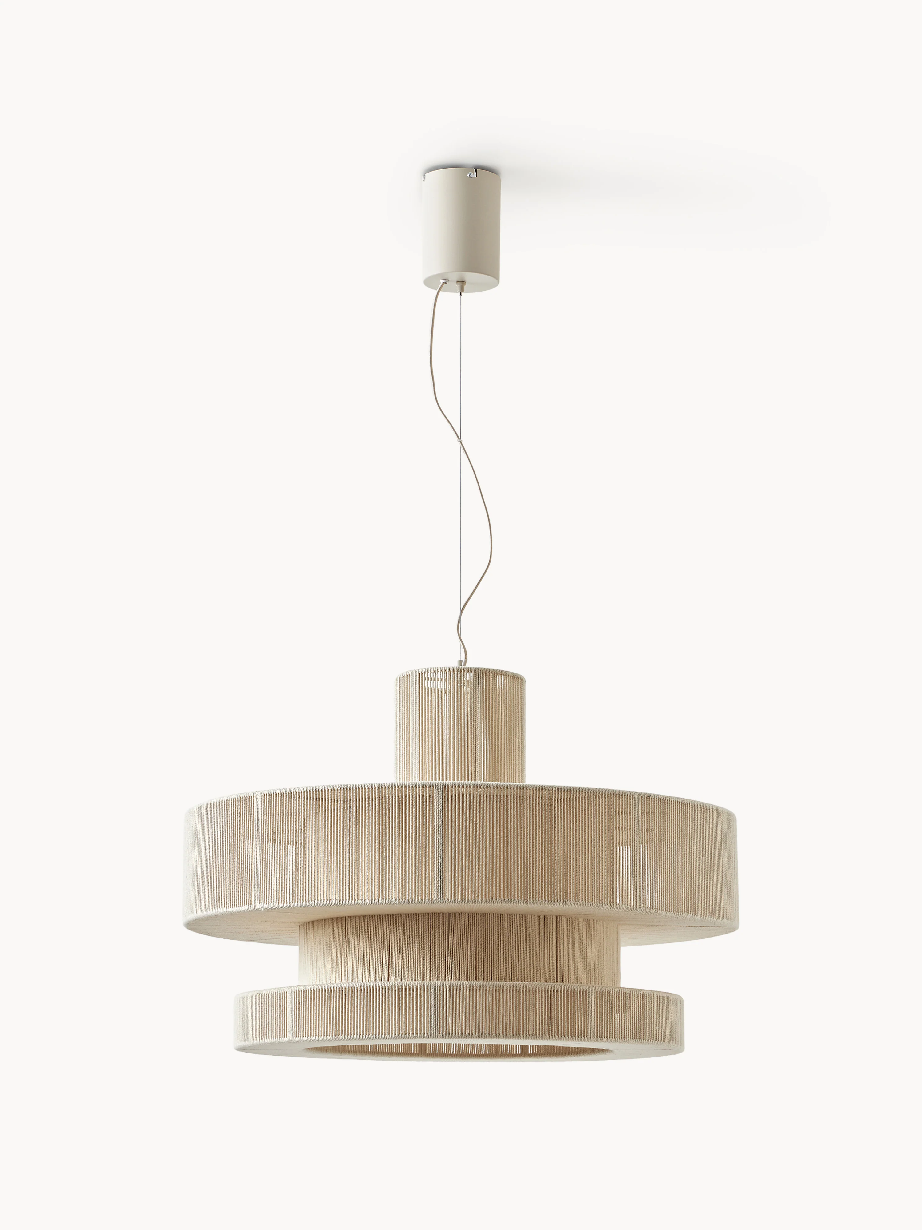 Grote hanglamp Lace van linnen draad